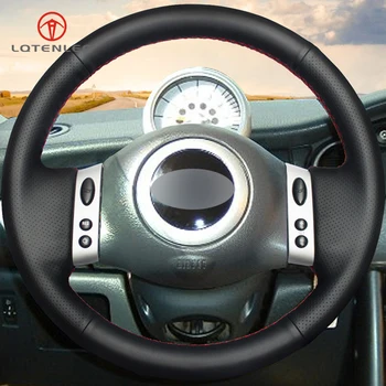 LQTENLEO Čierne Originálne Kožené DIY Ručne šité Auto Volant, Kryt pre Mini Coupe 2001-2006 Mini R50 R53 R60
