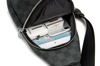 Pánske Taška cez Rameno Závesu Hrudníka Pack koža USB Nabíjanie Športové Kabelky Crossbody Pre kontrola vzor Náprsné Tašky Pás Pás Balenia
