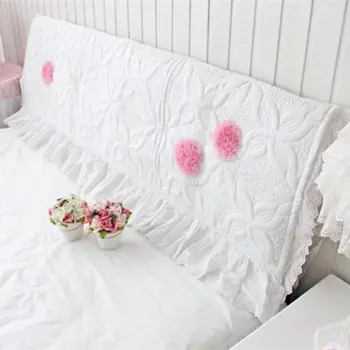 Biela Romantická Princezná postele čelo postele kryt svadobné ozdobné Výšivky, čipky vankúš kvet prešívaný bedhead rada uterák