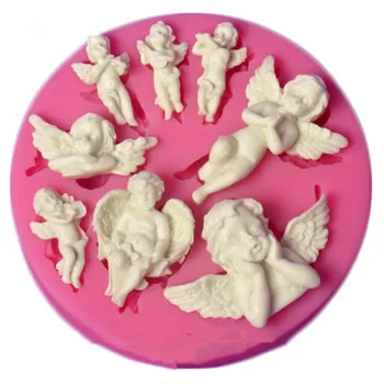 Anjel Baby Pink, Silikónové Formy Čokoládové Cukrovinky Formy Fondant Cake Zdobenie Nástroje DIY tortu Pečivo, Formy na Pečenie IC888088