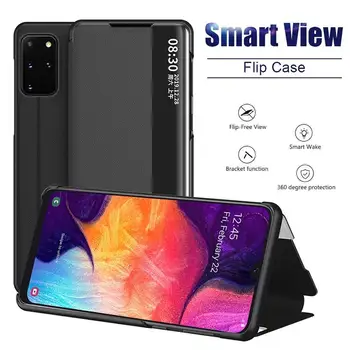 Smart View Flip puzdro Pre Samsung Galaxy A50 A51 A71 A70 Poznámka 10 9 8 S20 Ultra FE S10 Lite S9 S8 S7 Okraji J4 J6 Plus A6 2018 Kryt