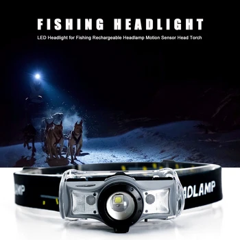 LED Reflektor Nabíjateľná Svetlomet LED Svetlomet Plnenie Snímač Pohybu Hlavy Baterka Prenosné Svetlo pre Rybolov