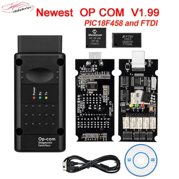 OP com V1.99 s PIC18F458 FTDI op-com OBD2 Auto Diagnostický nástroj pre Opel OPCOM môže byť flash update 2020 vysokej kvality OP COM