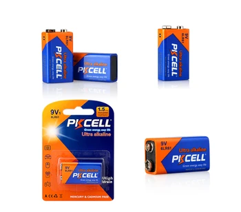 2Pack/2ks PKCELL 6LR61 9V Alkalické Jedno Použitie Batérie 9V Batérie pre Alarm,Hračky,Walkman