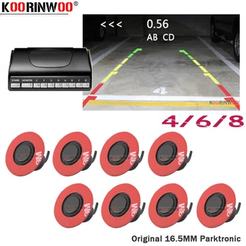 Koorinwoo Najnovšie Ploché 16.5 MM Otočiť Radary 4/6/8 Auto Video Parkovací Senzor Black Zadnej strane Zálohy Radar Auto Detektor Parkovací Systém