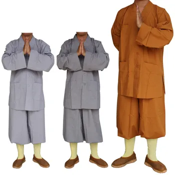 Nový 3 Farby Chrámu Shaolin Kostým Zen Budhistický Župan Budhistický Mních Šaty Šaty Náboženstvo Mních Oblečenie HaiQing Uniformy pre Mních