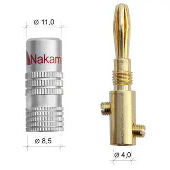 Nový High-End Nakamichi Reproduktor Banánové Konektory Audio Jack konektor pre Kábel do 4 mm 24 K Zlatom Black Red