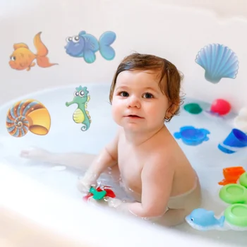 Non-Slip Vaňou Samolepky Na Stenu Morských Tvorov Nálepky Roztomilý Vaňou Zdobiť Baby Sprcha Zábavné Nálepky Vhodné Pre Miestnosti Ploche