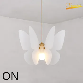 Nordic Tvorivosti Motýľ Dekor Prívesok Žiarovky Osvetlenie LED Akryl Prívesok Svetlá Nočné Reštaurácia, Krytý HangLamp Zariadenia