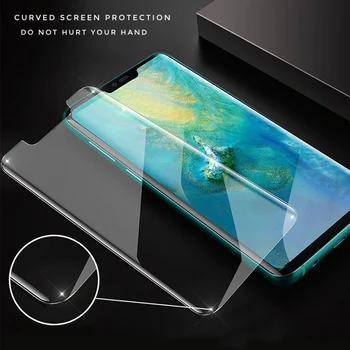 Plný UV Lepidlo Tekuté Sklo Screen Protector Pre Huawei Mate 20 Pro 3D Zakrivené Ochranná Fólia pre oppo Nájsť x Chránič + UV Svetlo
