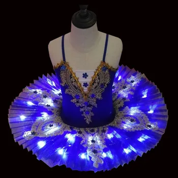 2020 Nové Profesionálne Palacinka Balet Tutu Šaty Pre Dievčatá, Námornícka Modrá Balerína Tylu Tanečných Kostýmov, Balerína Šaty Deti Dancewear