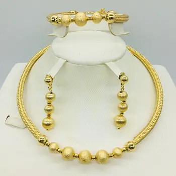 Zlatý Náhrdelník lady Šperky Set Dubaj svadba nevesta šperky, šperky nastaviť módne náhrdelníky náušnice, náramok Travel Set Šperkov