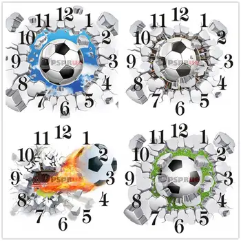 Celý Diamond Maľovanie Cross Stitch S hodinovým Mechanizmom Mozaika Futbalových 5D Diy Námestie Kolo Diamondpainting 3d Výšivky Darček