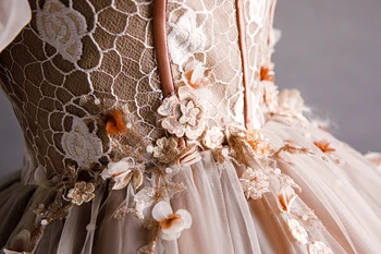 Elegantný Retro Quinceanera Šaty 2020 Vestidos De 15 Años Čipky Korálky Kvety Tylu Sweet 16 Guľové Šaty Debutante Party Šaty