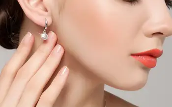 925 Sterling-striebro-šperky Crystal Ball AAA CZ Z Plemennej Náušnice Pre Ženy Earings Mincový Striebro Šperky VES6085