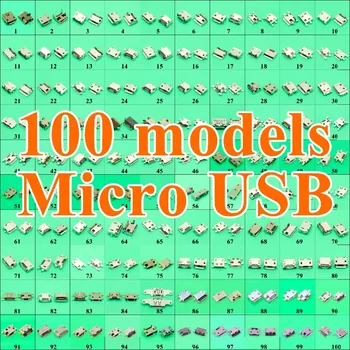 100Model Mini Micro USB Nabíjanie Zásuvky Konektora dc konektor napájania V8 Port Údaje Plug 5 pin 7 pin kód pre Samsung, Lenovo, Huawei, ZTE HTC