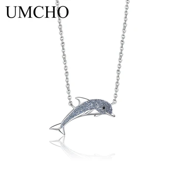 UMCHO 925 Sterling Silver Reťaze Náhrdelník Krásne Dolphin Strieborné Náhrdelníky Pre Dievčatá Romatic Darček Jemné Šperky