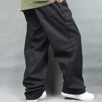 Plus Veľkosť Cargo Nohavice pre Mužov Bežné Bavlna Hip Hop Joggers Nohavice Voľné Neforemné Vrecká, Nohavice Muž Oblečenie pre Jar Leto