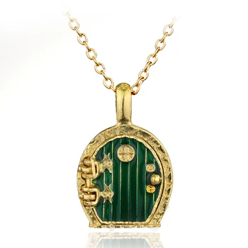 Veľkoobchod Zelené Dvere Medailón Prívesok Reťazca Náhrdelník Film Šperky Veľkoobchod A Maloobchod maxi vyhlásenie náhrdelník