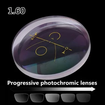 1.60 vysokej kvality progresívne photochromic šošovky krátkozrakosť, optické šošovky na predpis šedá vonkajší