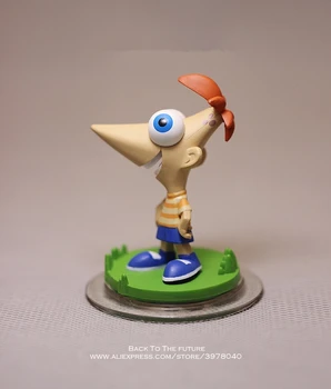 Disney Phineas a Ferb 7,5 cm mini PVC Akcie Obrázok držanie tela Model Anime Zber Figúrka Hračky, model pre deti darček