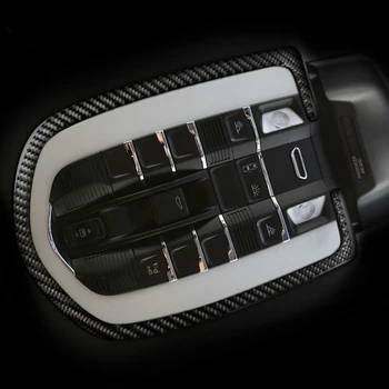 Pre Porsche macan Cayenne Panamera Uhlíkových Vlákien Auto Predné Vnútorné Svetla na Čítanie, Kryt výbava dekorácie pásy, strešné Svietidlo Auto Nálepky