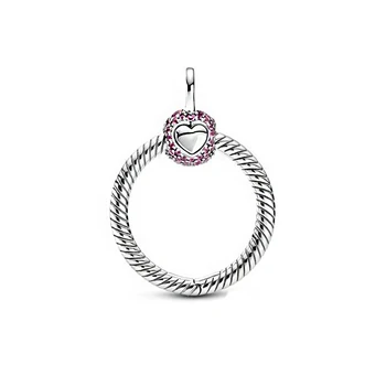2021 Valentína Nové 925 Sterling Silve Ružové Malé Pripraviť O Prívesok Charm Fit Pôvodné Pandora Pôvab Šperkov Náhrdelník