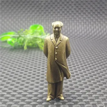 Čistej medi pevné Mao Predseda bronzová socha Mini prenosné ornament Skvelý človek, socha Mao Zedong socha Malý Darček