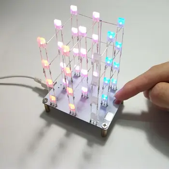 2020 Nové DIY Elektronické Súprava Touch Ovládania 3x3x4 Kocka Multicolour LED Svetlo Kocky Diy Sady