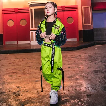 Nové jesenné a zimné deti jazz dance dievčatá hip hop voľné fluorescenčné street fashion hiphop vyhovovali kostýmy, detské oblečenie