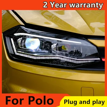 Auto Styling pre VW Polo Svetlomety 2019 2020 Nové Polo LED Reflektor DRL Vedúci svetlo Nízke svetlo Vysokej Lúč VŠETKY LED auto Príslušenstvo