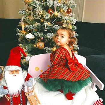 Princezná Deti Baby Girl Kockované Šaty+Tutu Šaty 2ks Oblečenie Set Oblečenia Nové Dieťa Dievča Oblečenie Koberčeky Vianočné Šaty Pre Dievčatá