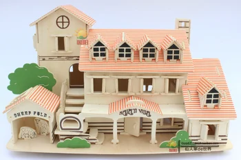 3D ručné diy hračka dom vzdelávacie puzzle pre deti darček hry zhromaždiť dreva budova budova model auta drevené hračky štruktúra