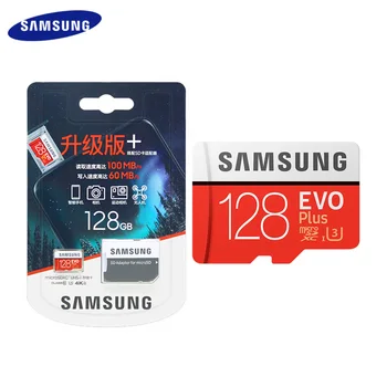 Pôvodné SAMSUNG EVO Plus Micro SD Karty Pamäťové Karty SDXC 128 gb C10 U3 TF Karta S Adaptérom Flash Karta Pre Telefón/Kamera/Drone