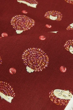 Vysoko kvalitné čisto bavlnené tkaniny Karikatúra roztomilý ježko tlač patchwork Hand-made DIY taška šaty textílie