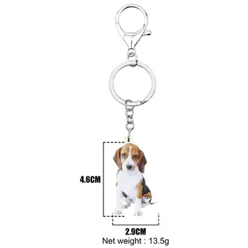 WEVENI Akryl Krásne Beagles Psa Keychains Krúžok na Sladké Pet Zvierat prívesok na Šperky Pre Ženy, Deti Milenci Darček k Narodeninám