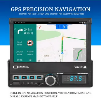 1din autorádio s GPS Navi MP5 Prehrávač, FM/AUX/DVR Bluetooth Zrkadlo Odkaz Auto-zaťahovacie Rádio Auto Autoradio Video Hands-free