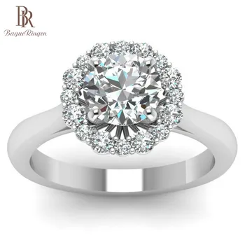 Bague Ringen Reálne S925 Mincový striebro Krúžku Vytvorili Moissanite Diamantový Prsteň Klasický Jednoduchý Návrh Krúžok Jemné Šperky Darček