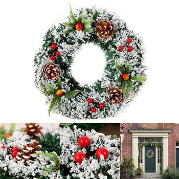 Vianočný Veniec Zavesenie Dekorácií pre Xmas Party Dvere, Steny Garland Ornament Kvet Kruhu WXV Predaj