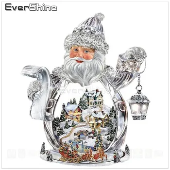 EverShine DIY Diamond Mozaiky Cartoon Vianoce Plné Kolo Vŕtačky Diamantové Maľovanie Cross Stitch Diamond Výšivky Santa Claus