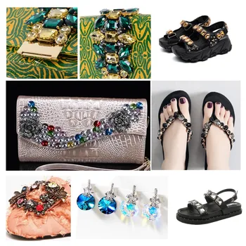 Veľkoobchod Siam Crystal Oválne S Kovové Pazúry Nastavenia Fantázie Kamene Kamienkami Drahokamu Šiť Na Oblečenie, topánky, Doplnky