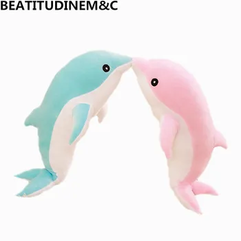 Roztomilé mäkké ružové dolphin plyšové hračky morské živočíchy Plyšové Hračky, Hračky pre Deti Gauč Obliečky na Vankúš Domova Darček