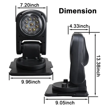 LED Hľadanie Svetla 360 Stupňov S WIreless Controll 4D ľahký a sklopný Reflektor pre Lode Auto Lov Off Road
