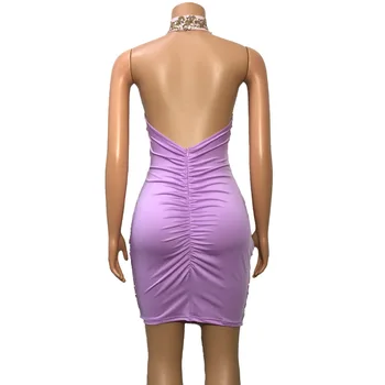 Bonnie Lesa Očarujúce Sequin Detail Shift Mini Šaty 2020 Ženy, Lesk Backless Flitrami Prom Party Šaty Narodeniny Oblečenie