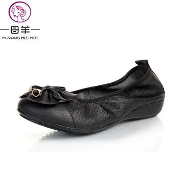 Plus Veľkosť(35-42) Dámske Topánky Originálne Kožené Ploché Topánky Žena Mokasíny 2018 Nové Módne Bežné Jednej Topánky Ženy Byty