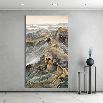 HDARTISAN Wall Art Plátno na Maľovanie Tradičnej Čínskej Krajinný Obraz Domova Pre Obývacia Izba Č Rám