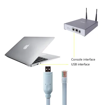 USB na RJ45 Konzoly Kábel RS232 Sériový Adaptér pre Cisco Router RJ 45, 8P8C Prevodník USB Konzoly Káble Prepnite Ovládací Kábel