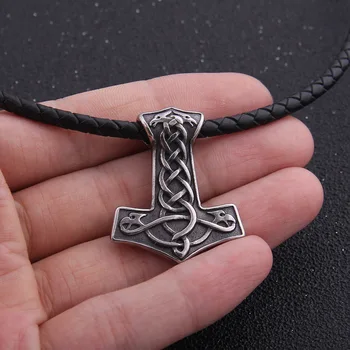 Dropshipping nehrdzavejúcej ocele viking thor je kladivo mjolnir prívesok náhrdelník Viking severanov náhrdelník Mužov darček