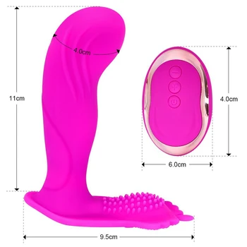 Bezdrôtové Diaľkové Ovládanie análny dvojité Dildo Silikónový Vibrátor USB Nabitá Neviditeľné Vibračné Nohavičky sexuálnu Hračku Pre Ženy Dual Motora