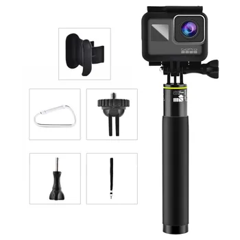 2020 Hot Predaj Selfie Stick Rozšíriteľný Skladací Vreckový Fotoaparát Držiak Držiak Monopod Pre GoPro 5/6 DJI Akčné Kamery